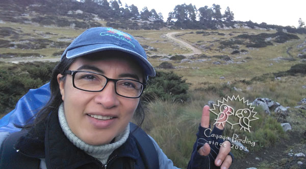 Claudia Avendaño, Guide für Vogelbeobachtungsreisen in Guatemala